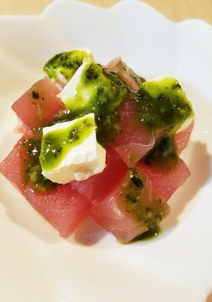 マグロとクリームチーズのバジルソース♡-レシピのメイン写真
