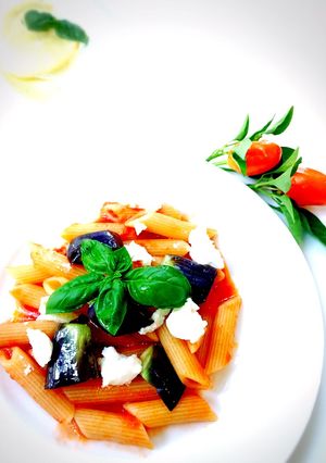 ランチに♡ナスとリコッタのノルマ風パスタ-レシピのメイン写真