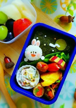 キャラ弁 海苔弁でうさちゃんのお月見弁当-レシピのメイン写真