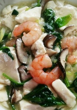 海老と豆腐とほうれん草のあんかけ-レシピのメイン写真