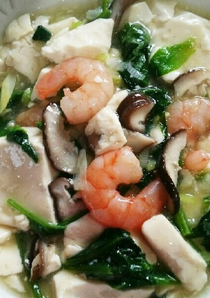 海老と豆腐とほうれん草のあんかけ-レシピのメイン写真