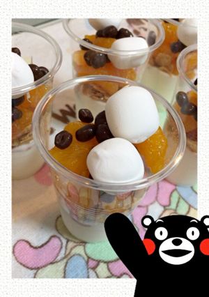 マリームで フルーツパフェ(*´ω`*)-レシピのメイン写真