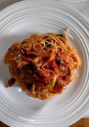 サンマのトマトパスタ-レシピのメイン写真