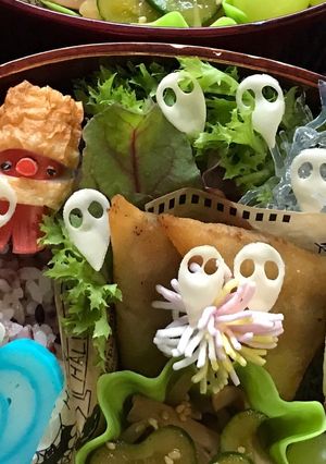 簡単】キャラ弁 おばけチップ ハロウィン-レシピのメイン写真