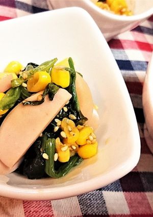 簡単【ほうれん草とソーセージの中華和え】-レシピのメイン写真