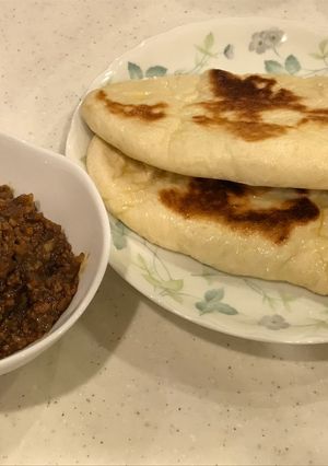 ルーでキーマカレー、HBでふわふわナン！-レシピのメイン写真