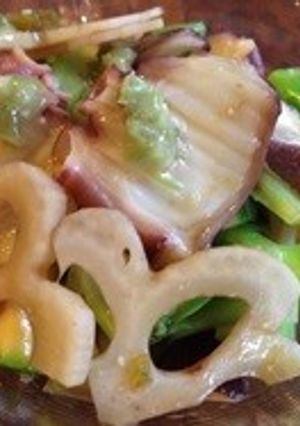 地蛸と旬野菜のたこわさ-レシピのメイン写真