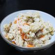 みょうがと鶏肉の田舎風炊き込みご飯