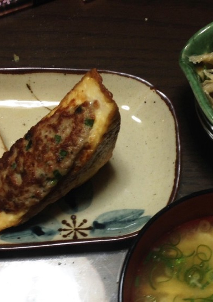 厚揚げで2品･:*+肉詰めと根菜の白和え-レシピのメイン写真