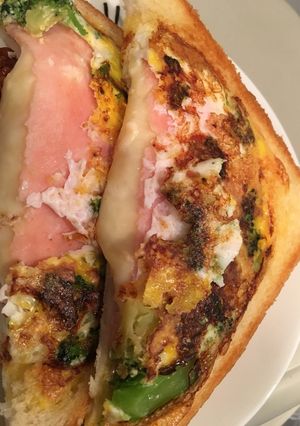 超簡単！野菜とハムとチーズのホットサンド-レシピのメイン写真