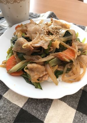 野菜たっぷり！豚バラあんかけ丼-レシピのメイン写真