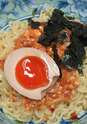 辛ラーメンで和ハーブ油そば-レシピのメイン写真