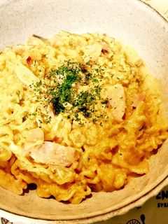 辛ラーメンdeカルボナーラ風混ぜそば-レシピのメイン写真