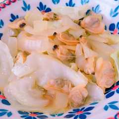 あさりとキャベツと玉ねぎの蒸し焼き-レシピのメイン写真