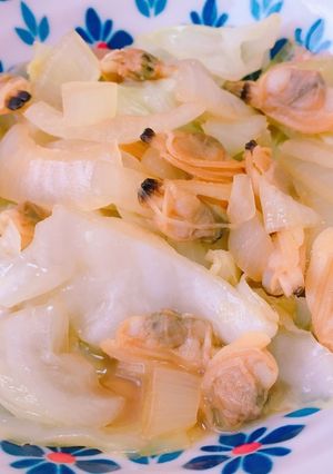あさりとキャベツと玉ねぎの蒸し焼き-レシピのメイン写真