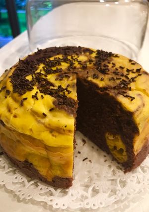 かぼちゃクリームチーズ・チョコケーキ-レシピのメイン写真