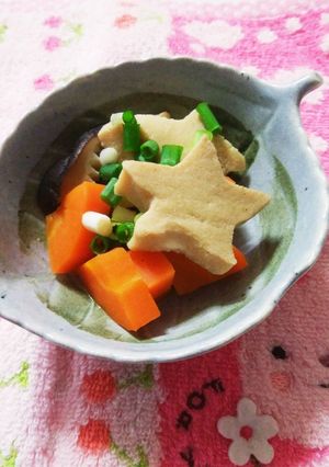 簡単かわいいお星さま♪高野豆腐の煮物-レシピのメイン写真