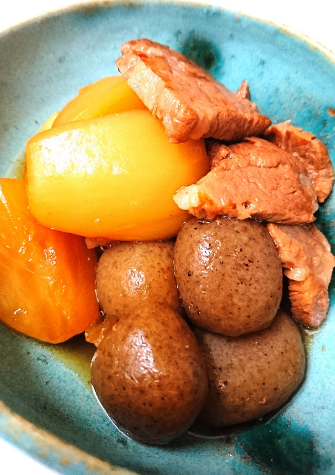 ぷりっぷり蒟蒻とカブ豚肉の煮物-レシピのメイン写真