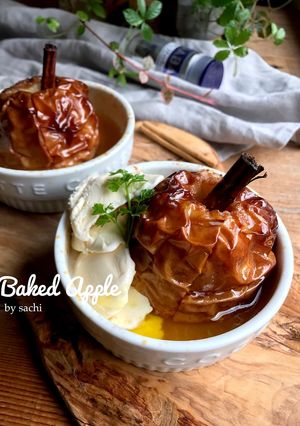 シナモン香る!丸ごと焼きりんご♡-レシピのメイン写真