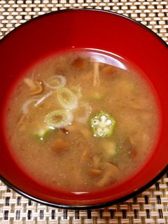 なめことオクラのお味噌汁-レシピのメイン写真