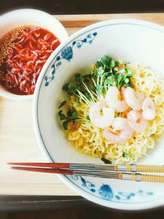 辛ラーメンで、激辛W海老つけ麺。-レシピのメイン写真