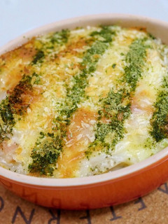 バジルストライプなポテトマカロニグラタン-レシピのメイン写真