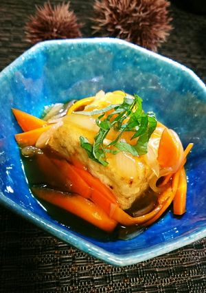 少量の油で簡単！野菜あんかけ揚げ出し豆腐-レシピのメイン写真