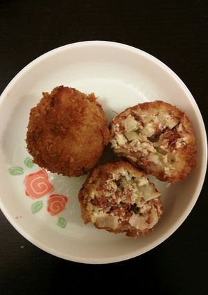 豆腐とコンビーフとネギのコロッケ-レシピのメイン写真