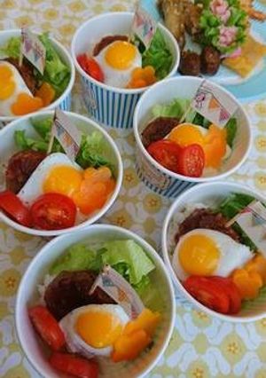 運動会にロコモコ風カップ弁当-レシピのメイン写真