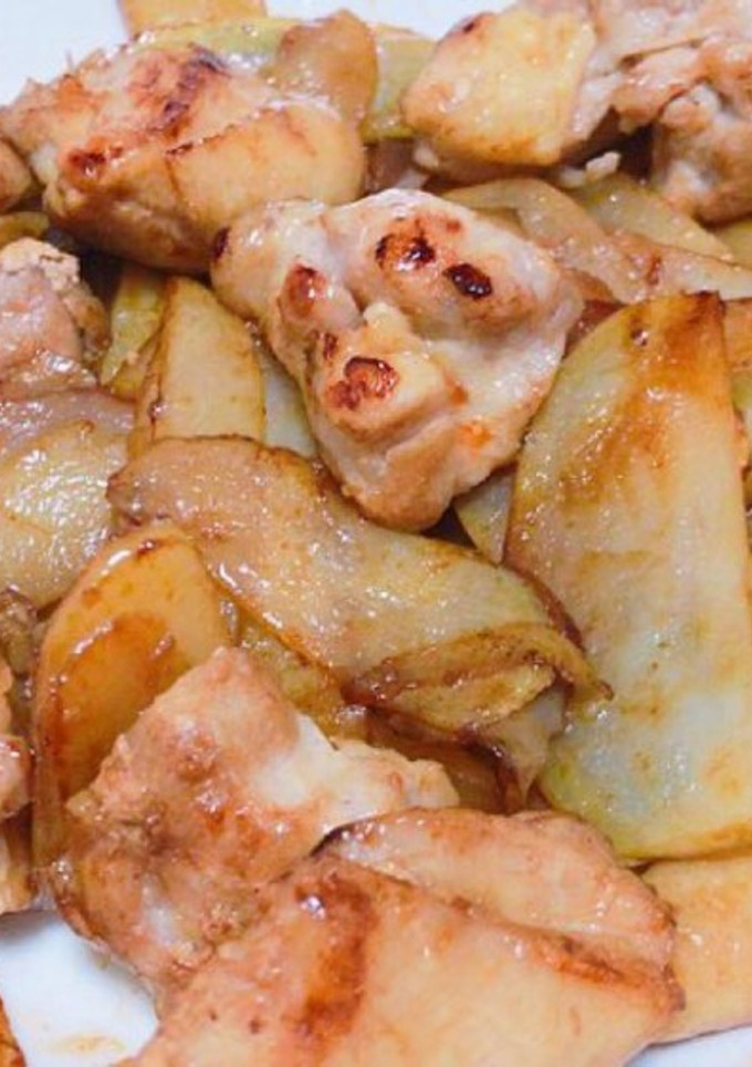 簡単！じゃがいもと鶏肉のだしつゆ炒め-レシピのメイン写真