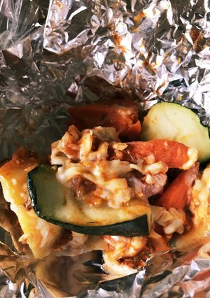 夏野菜のミートソースonチーズ-レシピのメイン写真