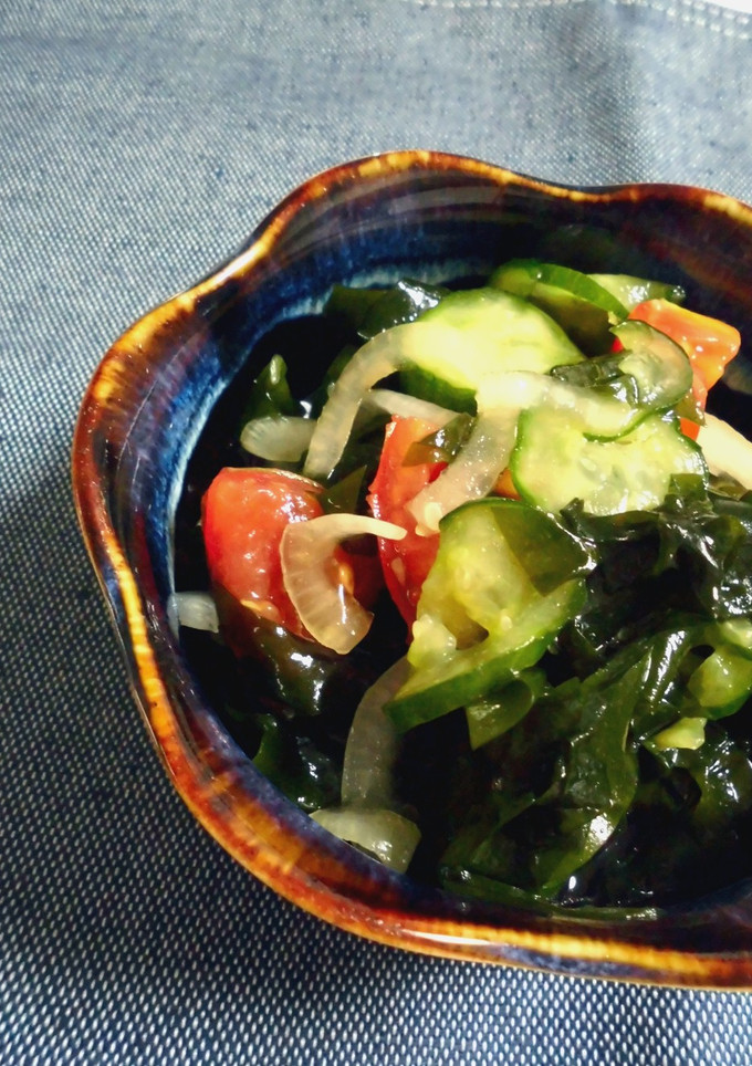 コクと香り♪わかめと野菜の酢の物♡-レシピのメイン写真