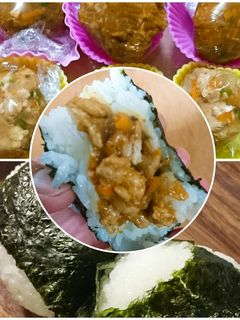 自家製おにぎり丸の具❗生姜焼き&カレー-レシピのメイン写真