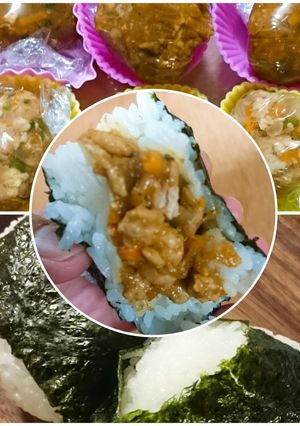 自家製おにぎり丸の具❗生姜焼き＆カレー-レシピのメイン写真