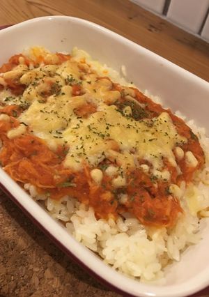 バターライスのトマトソース、チーズ焼-レシピのメイン写真