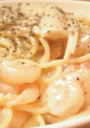 ☆小エビときのこ☆のクリームパスタ！-レシピのメイン写真