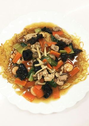 キノコたっぷり固焼きそば！-レシピのメイン写真