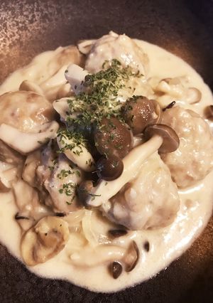 きのこたっぷり！ミートボールのクリーム煮-レシピのメイン写真