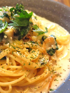 ホタテと大葉の味噌クリームパスタ-レシピのメイン写真