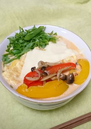 カラフル野菜のクリーミー辛ラーメン-レシピのメイン写真