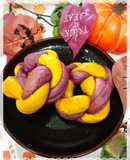 【ハロウィン】紫芋と南瓜のねじりベーグル
