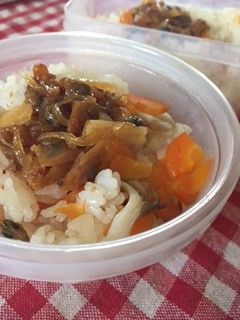 旬のきのこ&あさり佃煮の炊き込みご飯-レシピのメイン写真