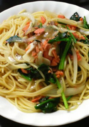 鮭とほうれん草の和風パスタ-レシピのメイン写真
