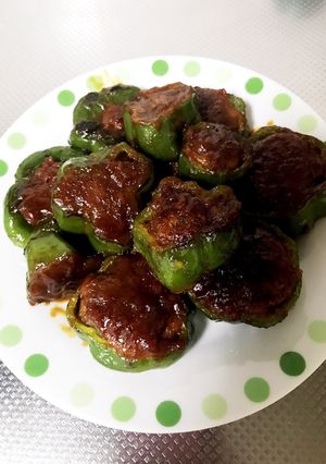 お弁当に 輪切りピーマン肉詰め-レシピのメイン写真