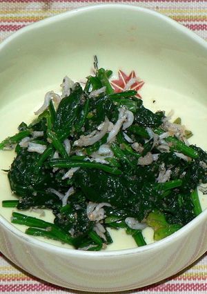 ほうれん草と釜揚げちりめんのたらこ和え-レシピのメイン写真