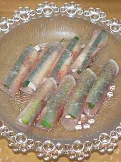 生ハムと細ネギ、クリームチーズのおつまみ-レシピのメイン写真