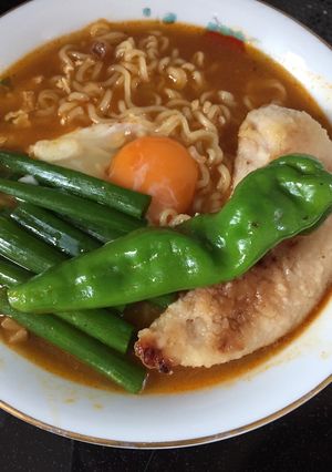 辛ラーメン〜冷蔵庫にあるものを添えて〜-レシピのメイン写真