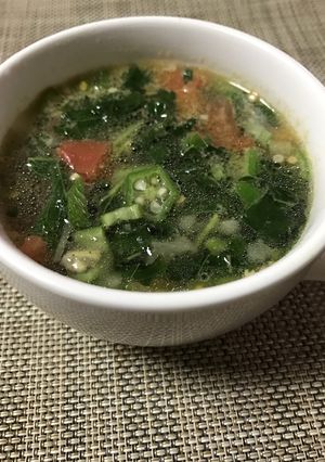 トマトとオクラとモロヘイヤのスープ-レシピのメイン写真