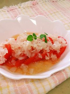冷やしトマトとらっきょうのサラダ-レシピのメイン写真