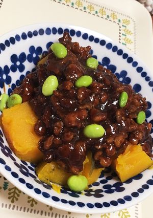 かぼちゃの豚肉味噌かけ-レシピのメイン写真